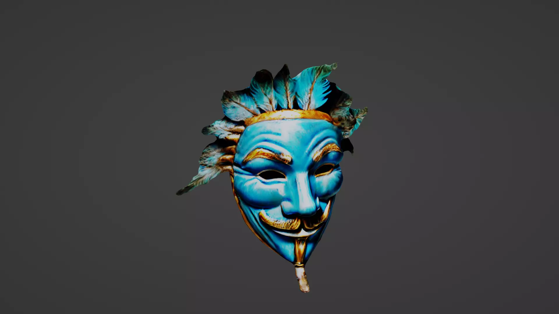 Halloween Mask Low-poly 3D model_0