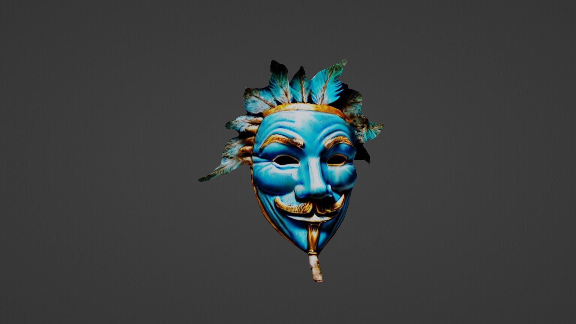 Halloween Mask Low-poly 3D model_7