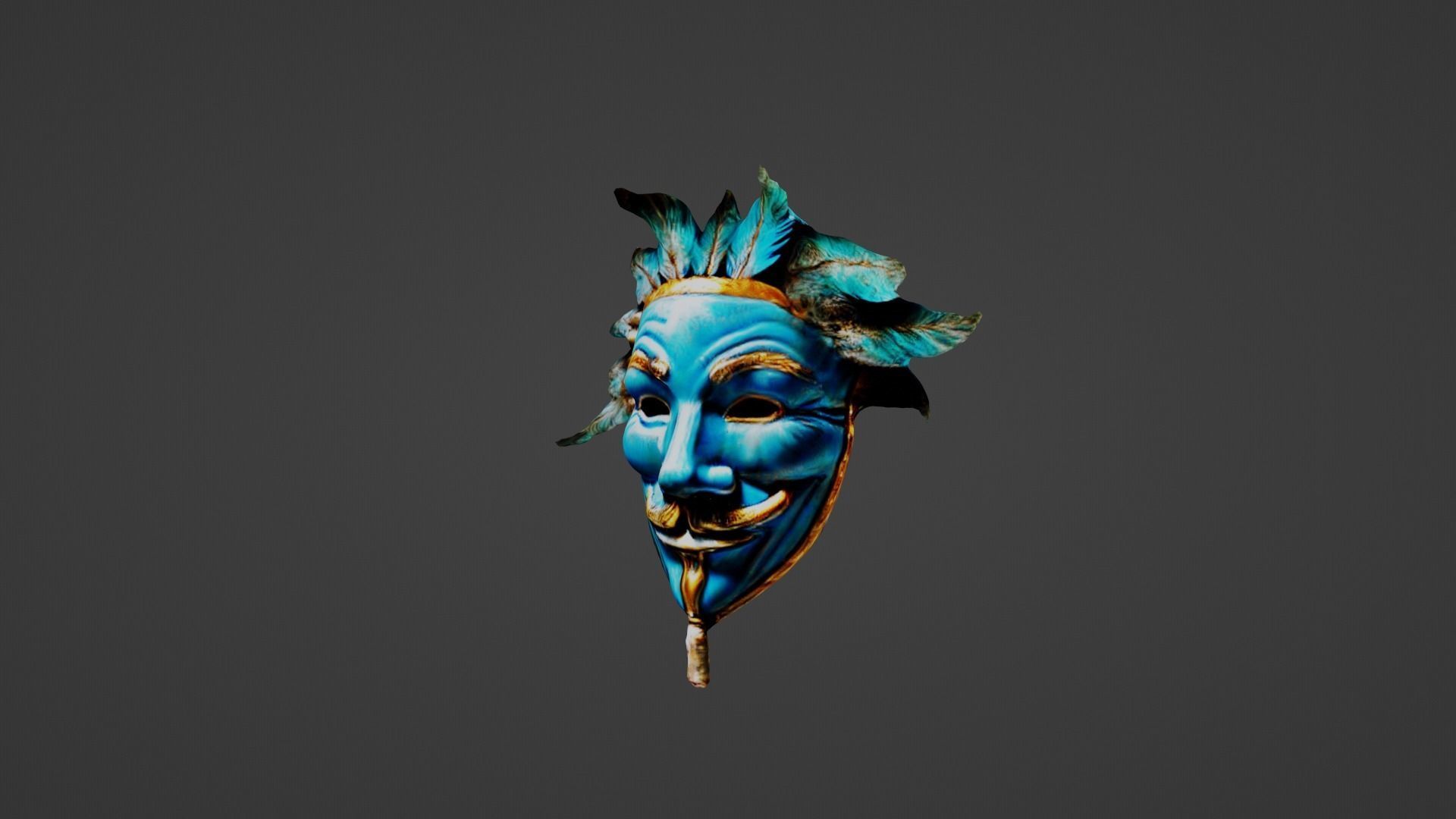Halloween Mask Low-poly 3D model_6