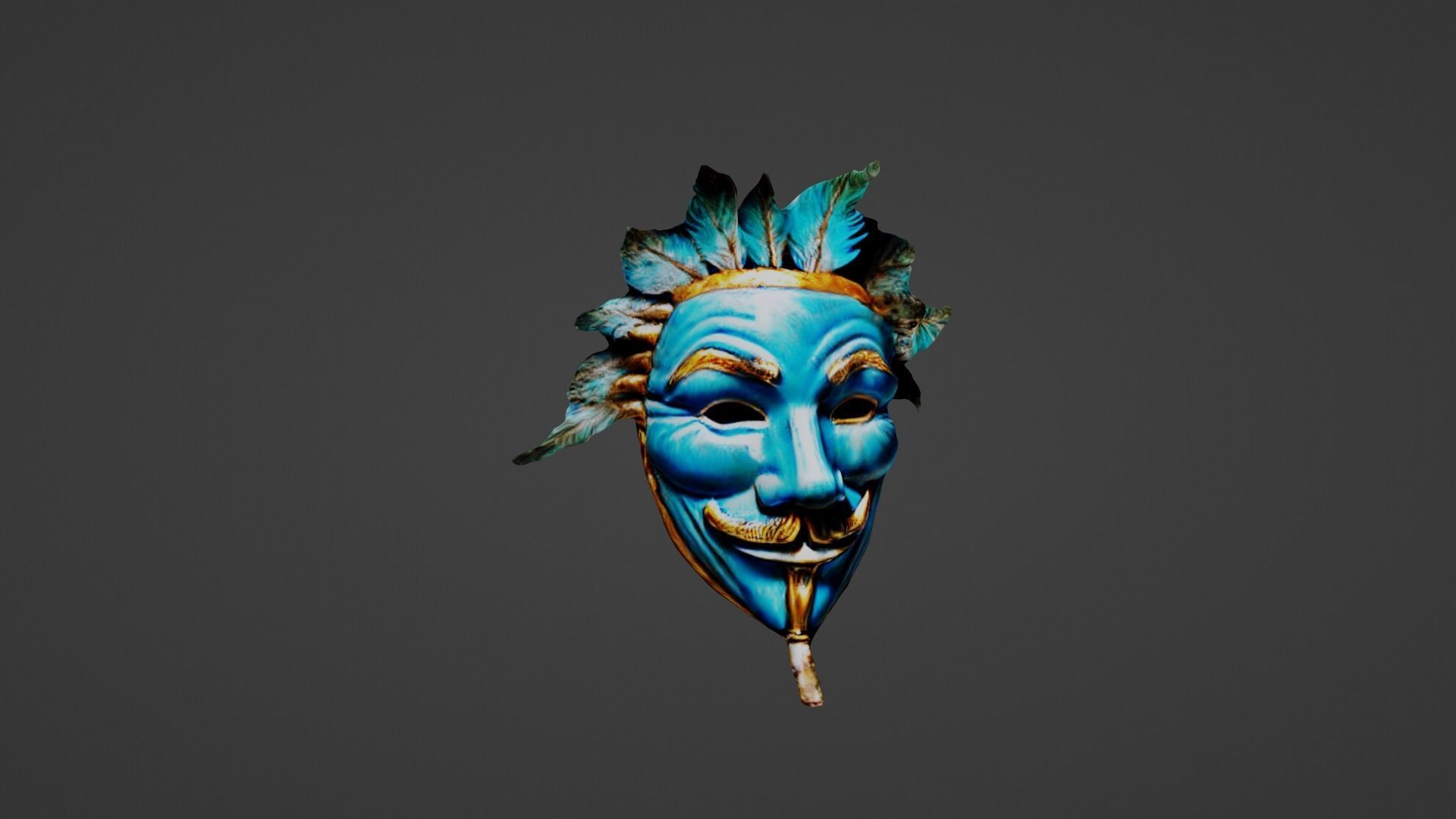 Halloween Mask Low-poly 3D model_3