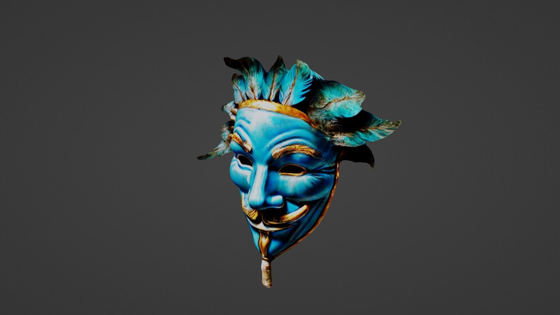 Halloween Mask Low-poly 3D model_2