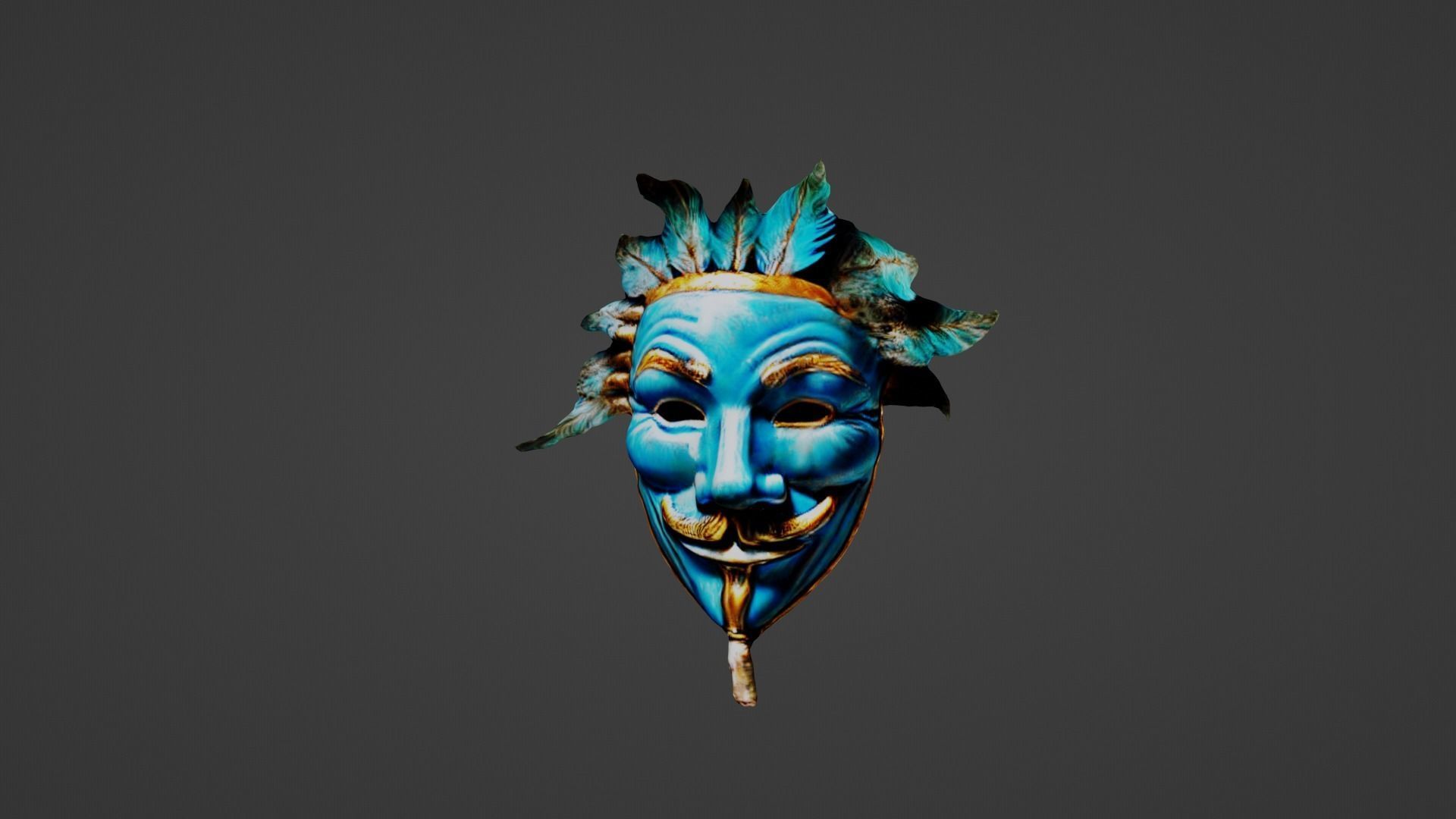 Halloween Mask Low-poly 3D model_4