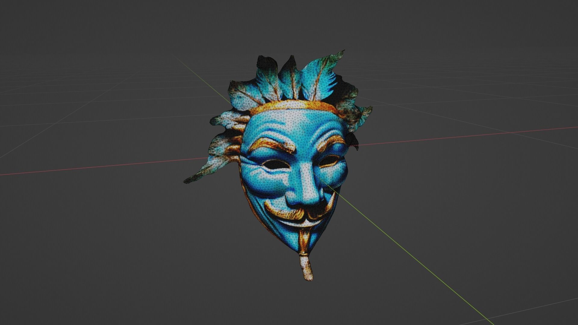 Halloween Mask Low-poly 3D model_8