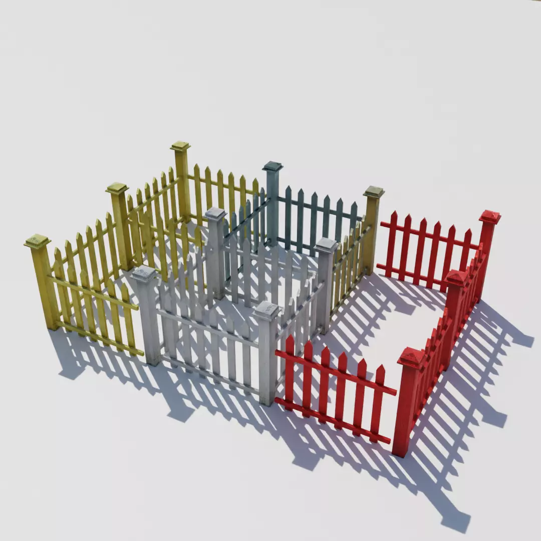 Garden Fence Low-poly 3D model