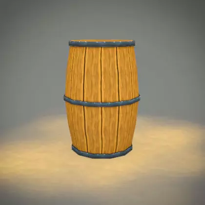 Wooden Stylized Barrel Game Ready Low poly Free low-poly 3D model