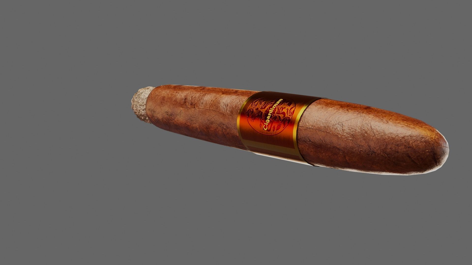 Cigar with VDB Smoke Animation Low-poly 3D model_4