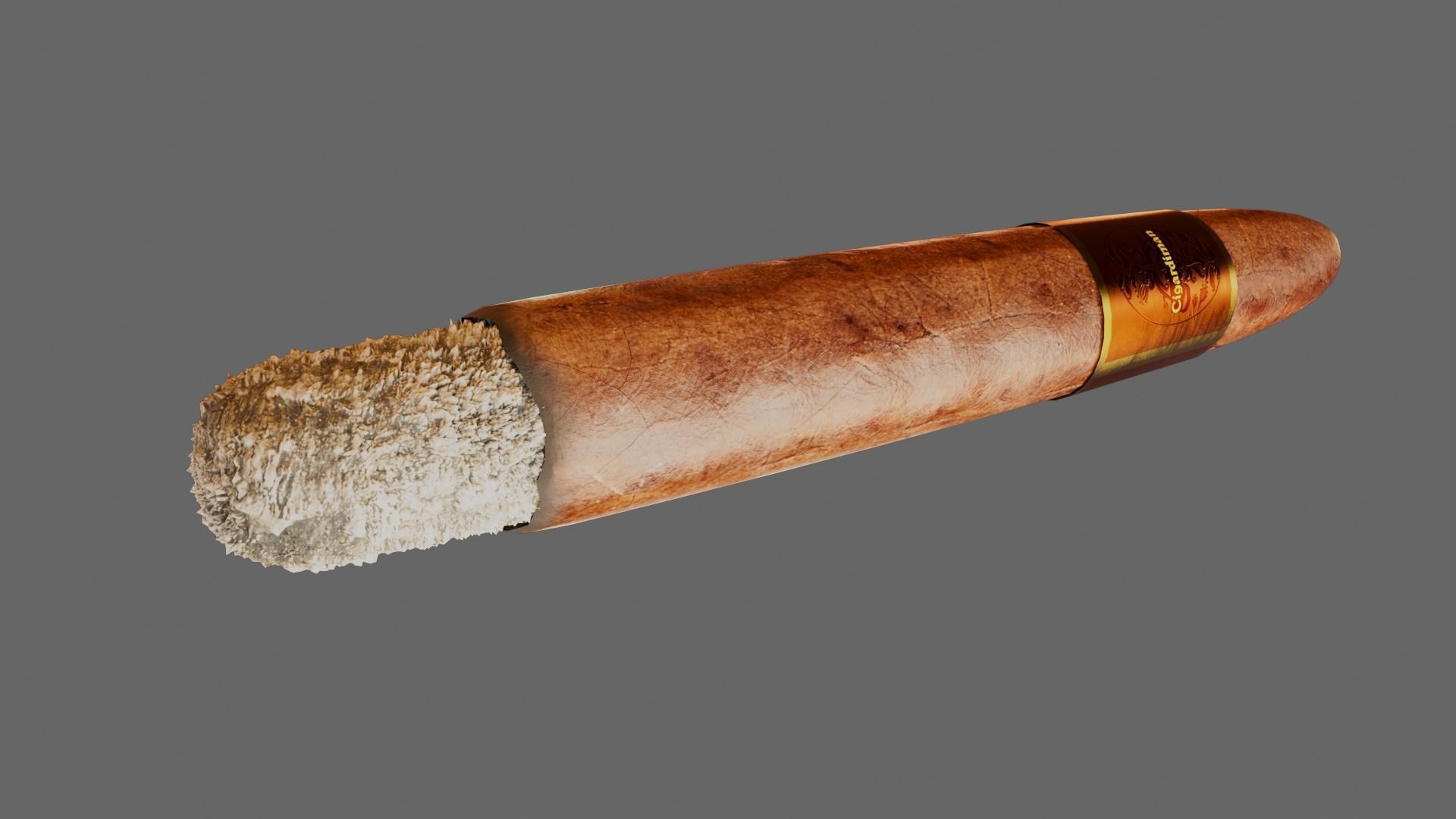 Cigar with VDB Smoke Animation Low-poly 3D model_14