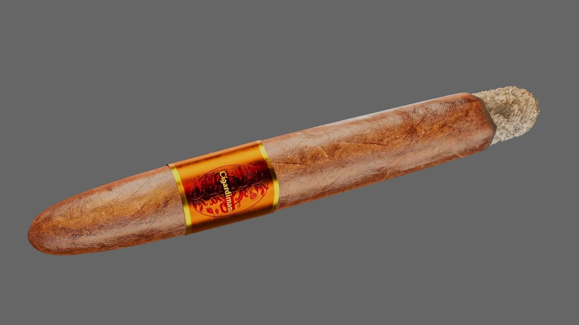 Cigar with VDB Smoke Animation Low-poly 3D model_9