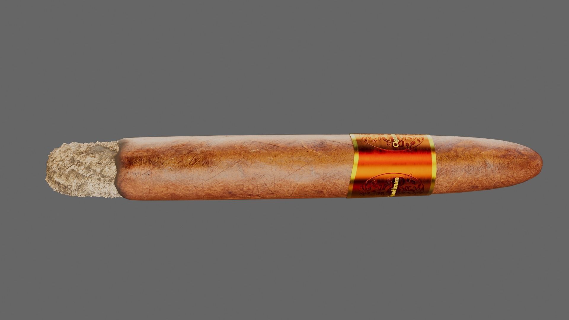 Cigar with VDB Smoke Animation Low-poly 3D model_6