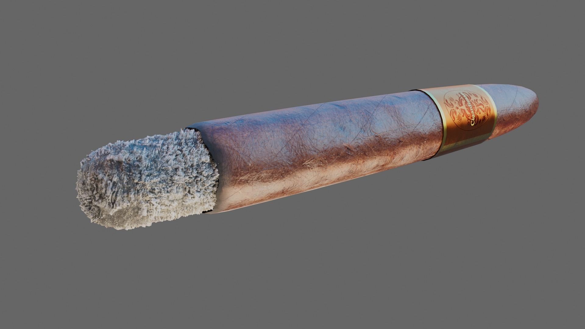 Cigar with VDB Smoke Animation Low-poly 3D model_20