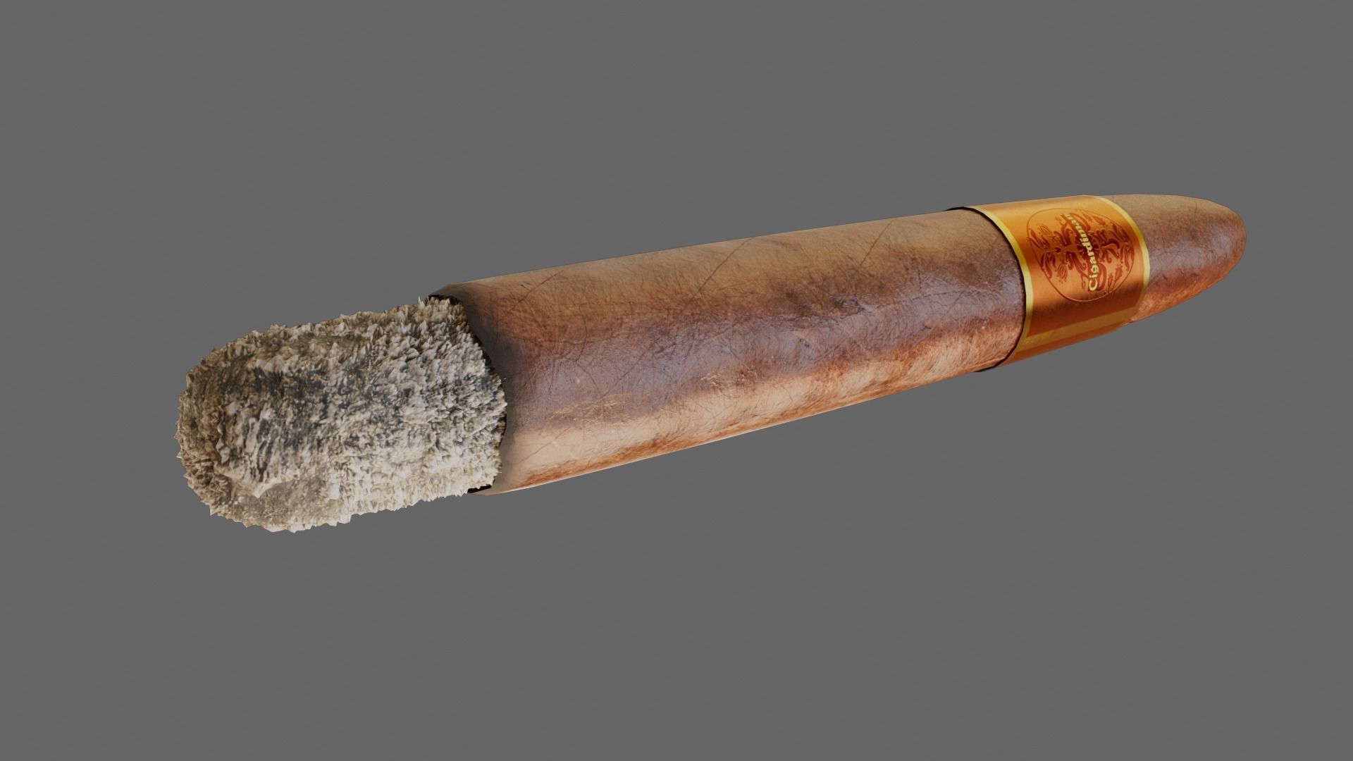 Cigar with VDB Smoke Animation Low-poly 3D model_19