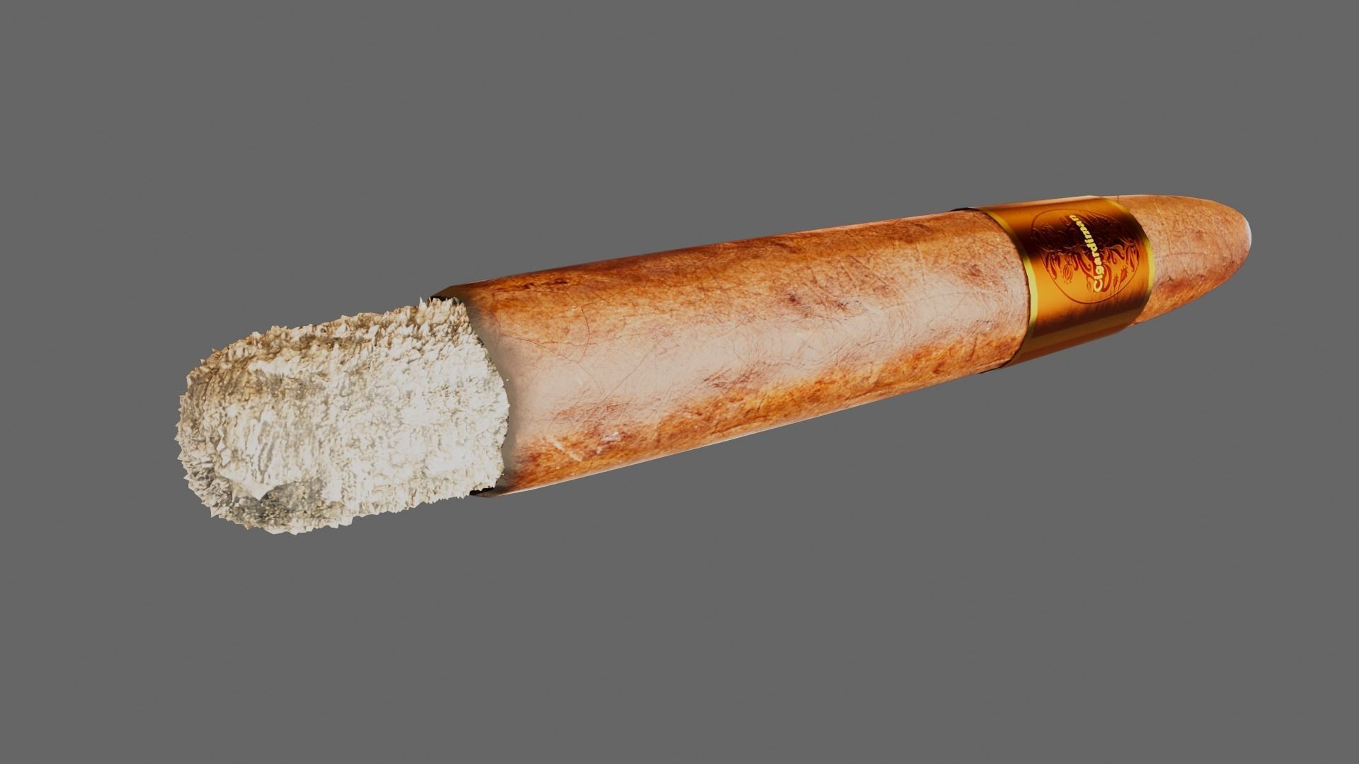 Cigar with VDB Smoke Animation Low-poly 3D model_13