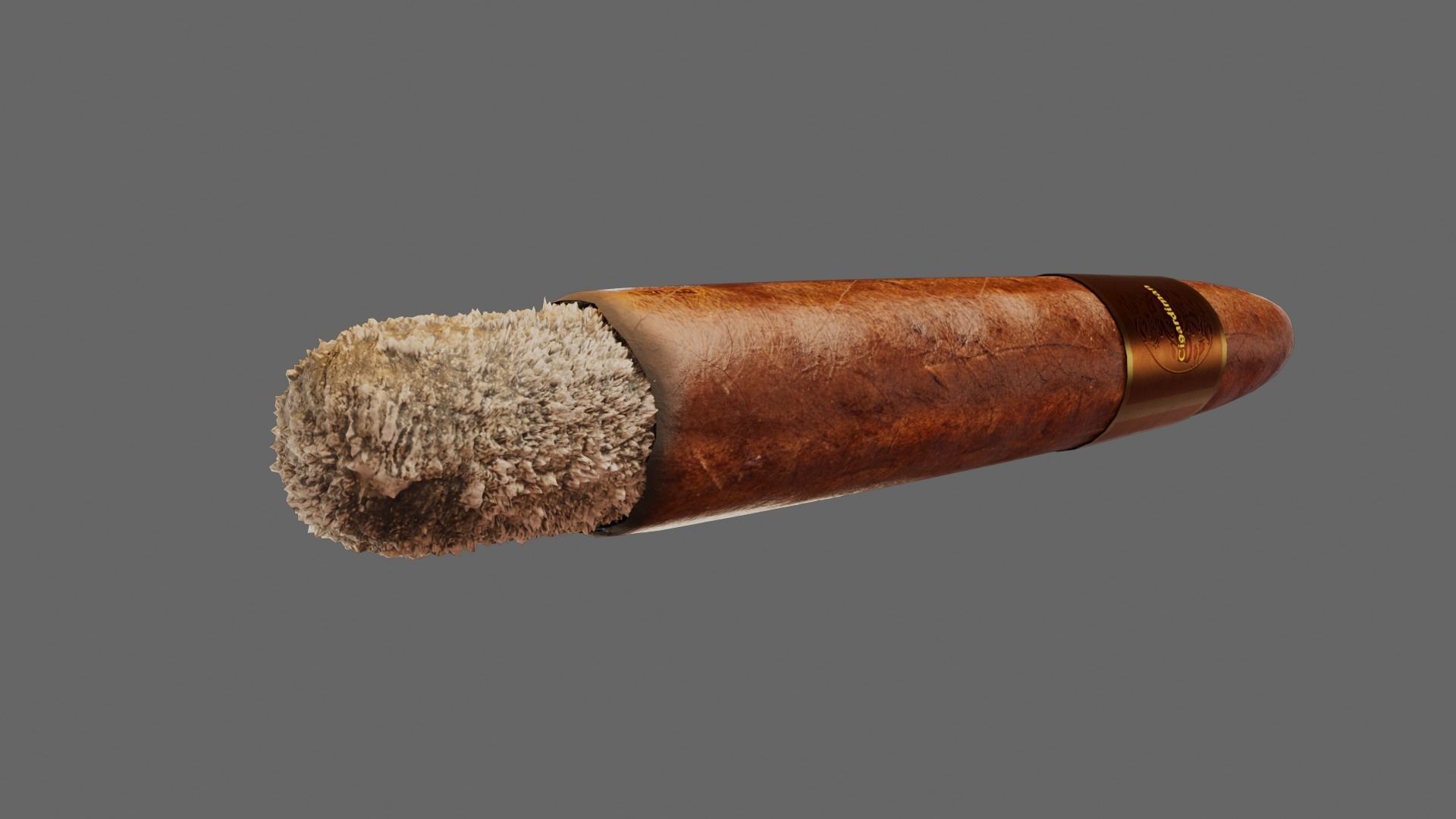Cigar with VDB Smoke Animation Low-poly 3D model_5
