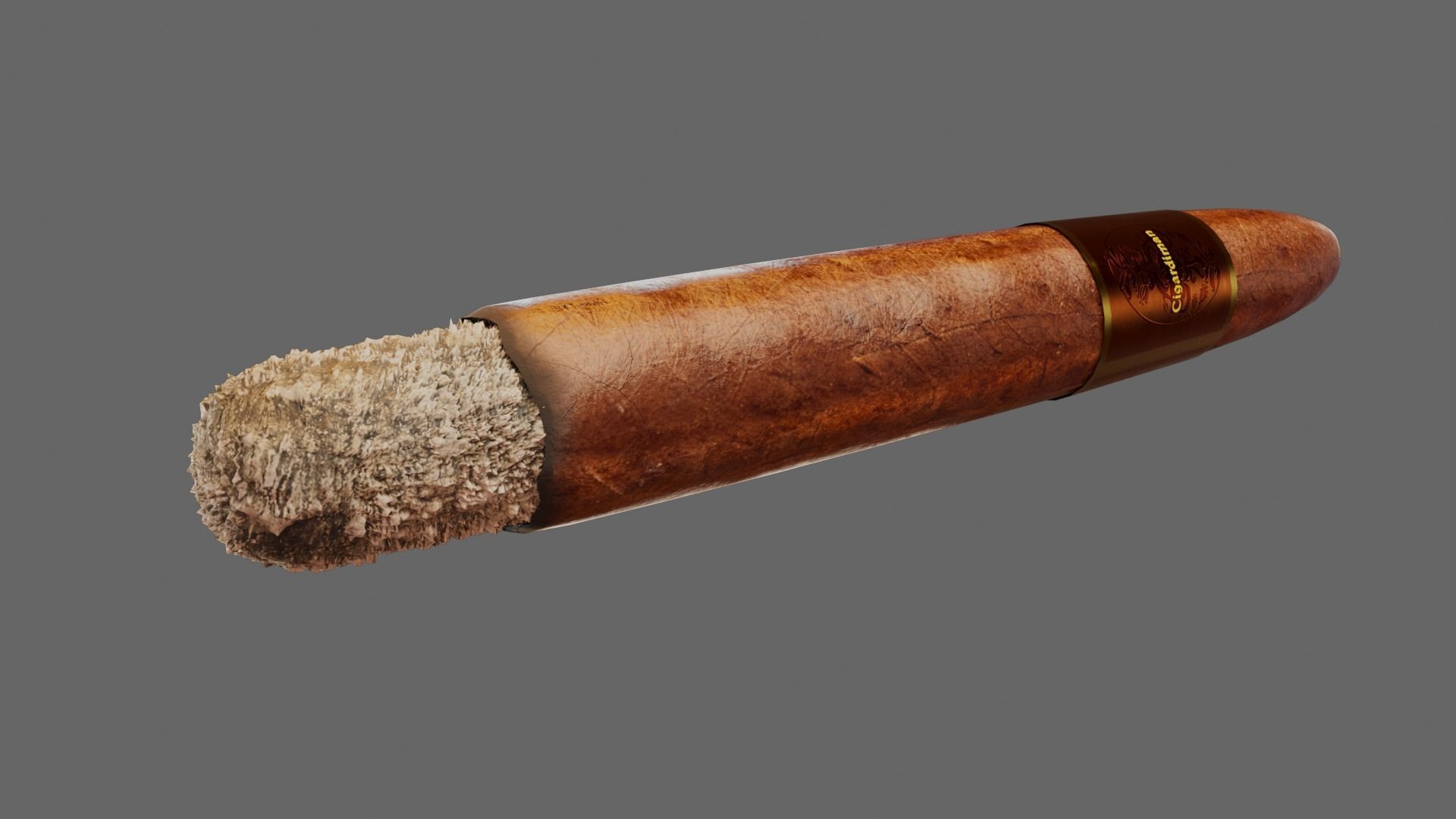 Cigar with VDB Smoke Animation Low-poly 3D model_10