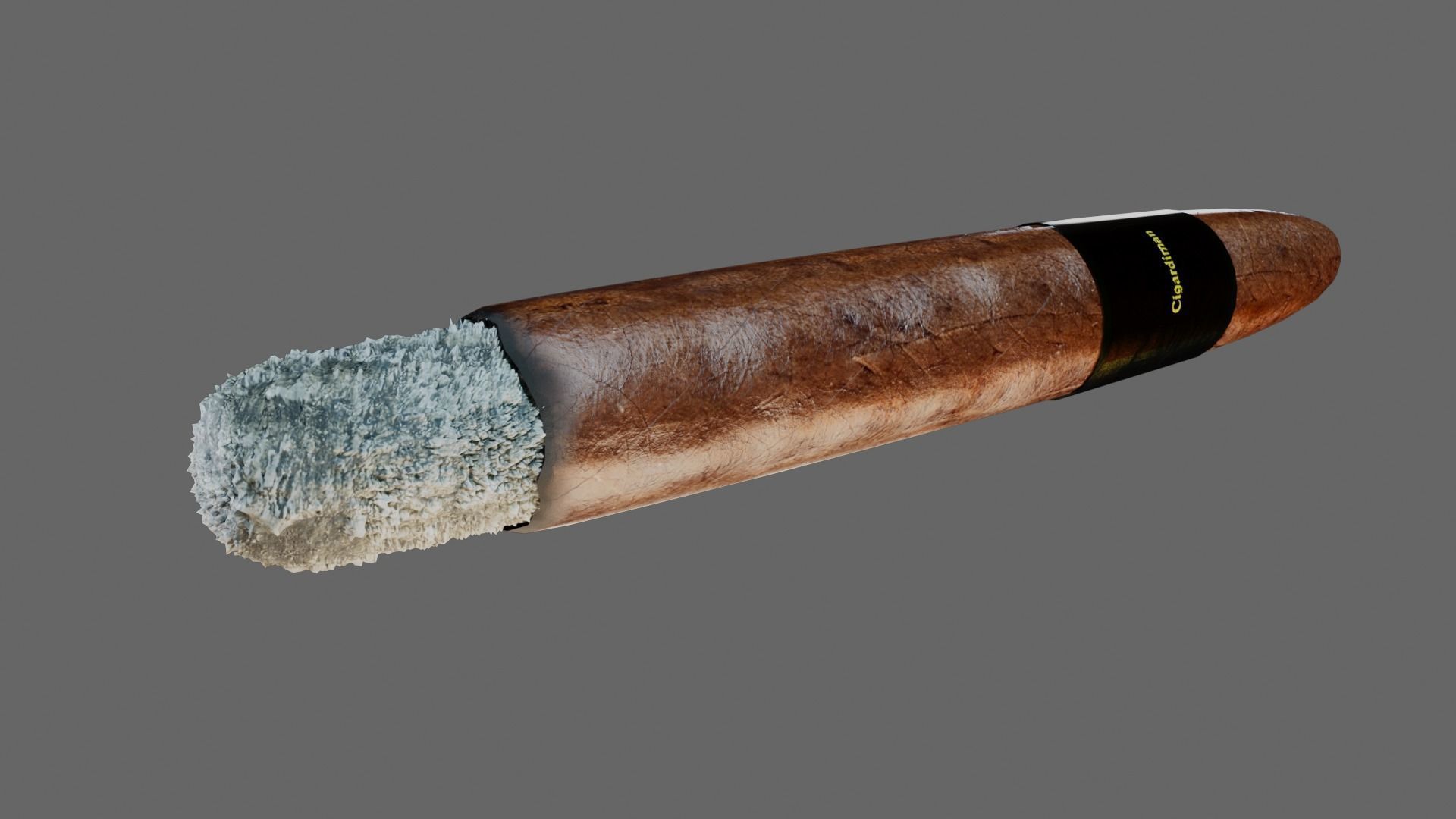 Cigar with VDB Smoke Animation Low-poly 3D model_17