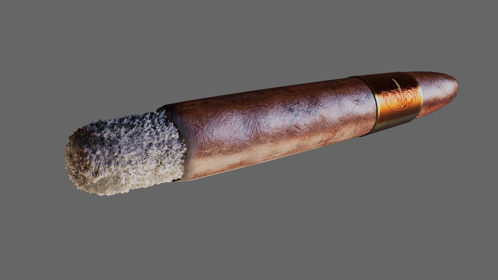 Cigar with VDB Smoke Animation Low-poly 3D model_18