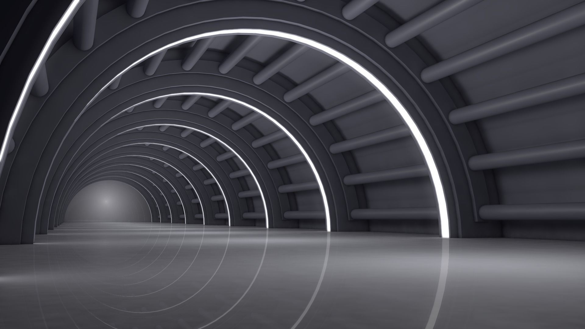 Sci Fi Tunnel 3D model_3