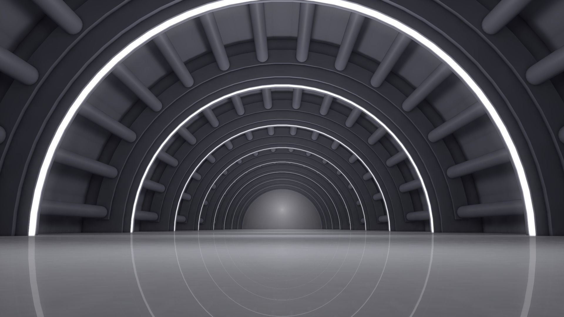 Sci Fi Tunnel 3D model_1