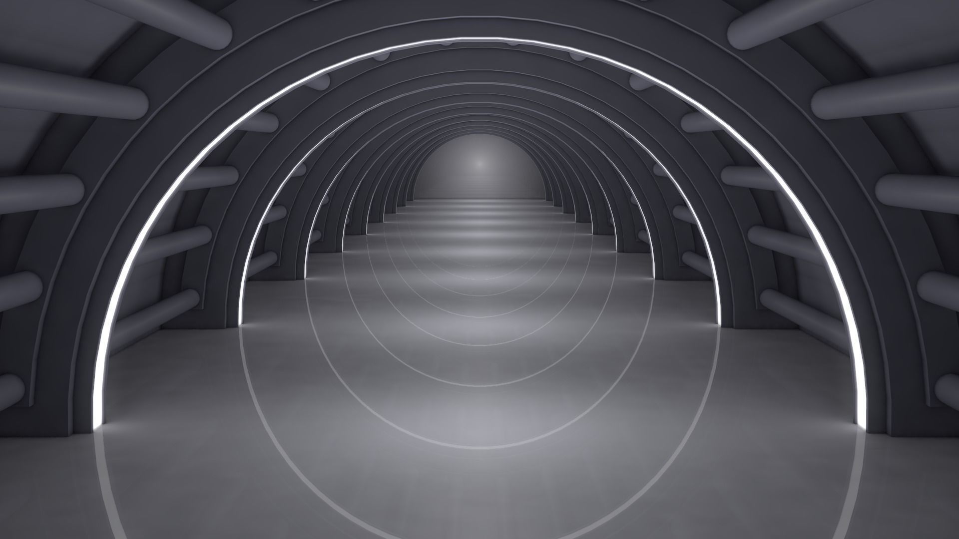 Sci Fi Tunnel 3D model_2