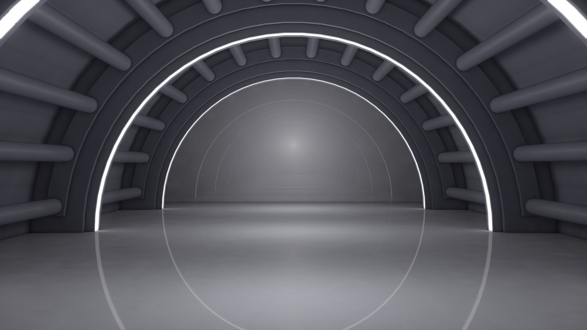 Sci Fi Tunnel 3D model_4