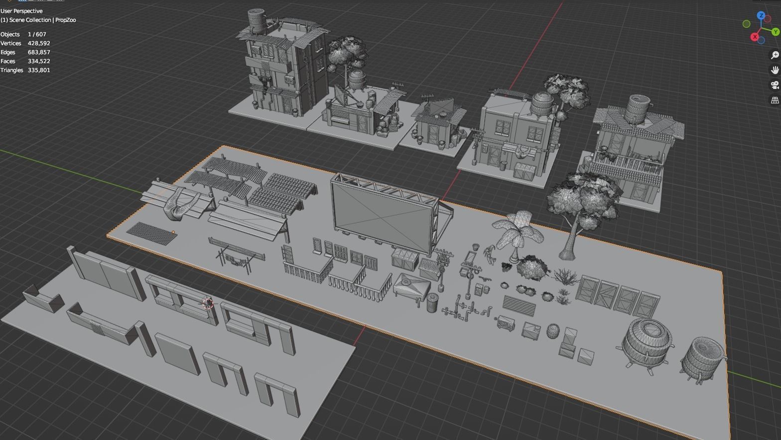 Stylized Favela Kit Low-poly 3D model_14