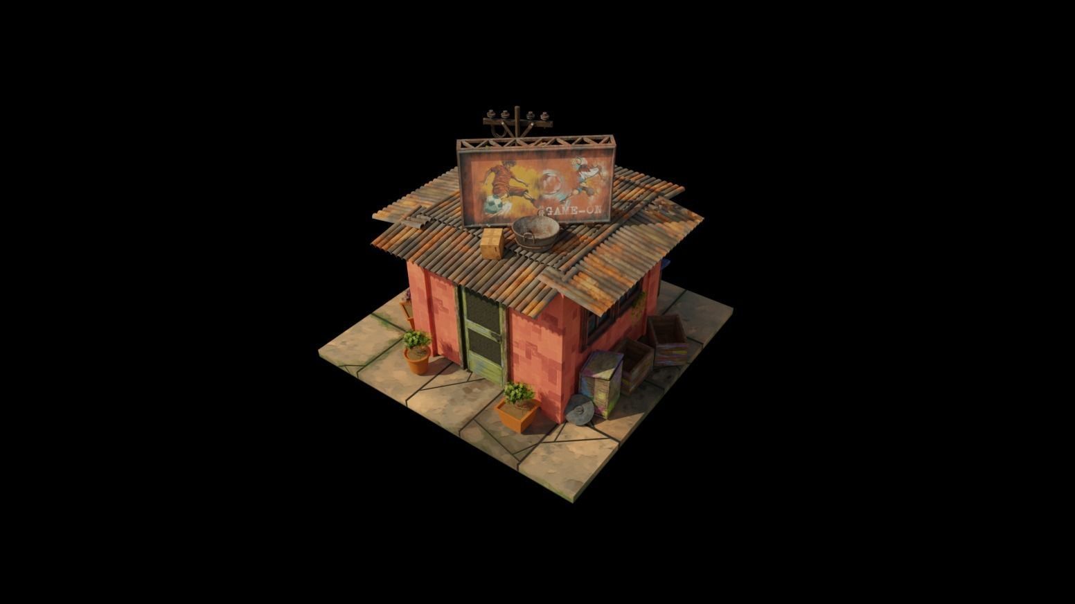 Stylized Favela Kit Low-poly 3D model_9