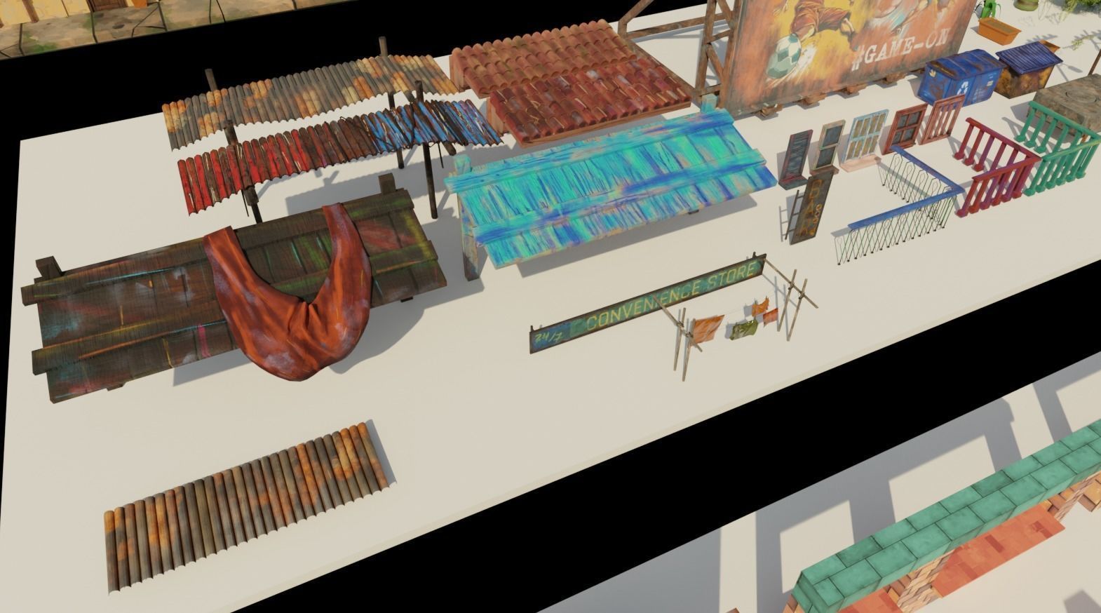Stylized Favela Kit Low-poly 3D model_3