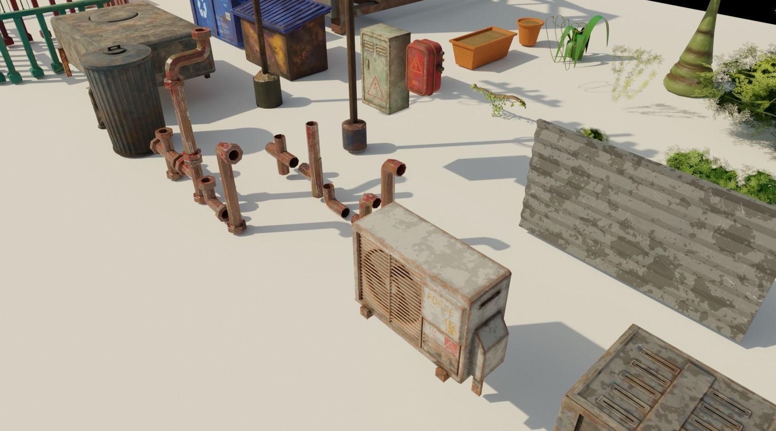 Stylized Favela Kit Low-poly 3D model_4