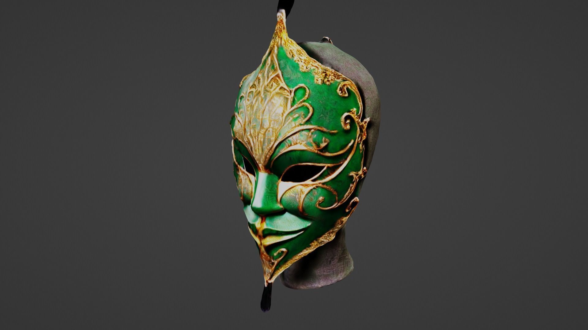 Carnival Mask Low-poly 3D model_2