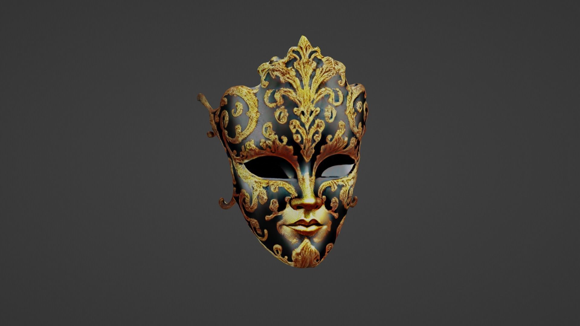 Carnival Mask Low-poly 3D model_7