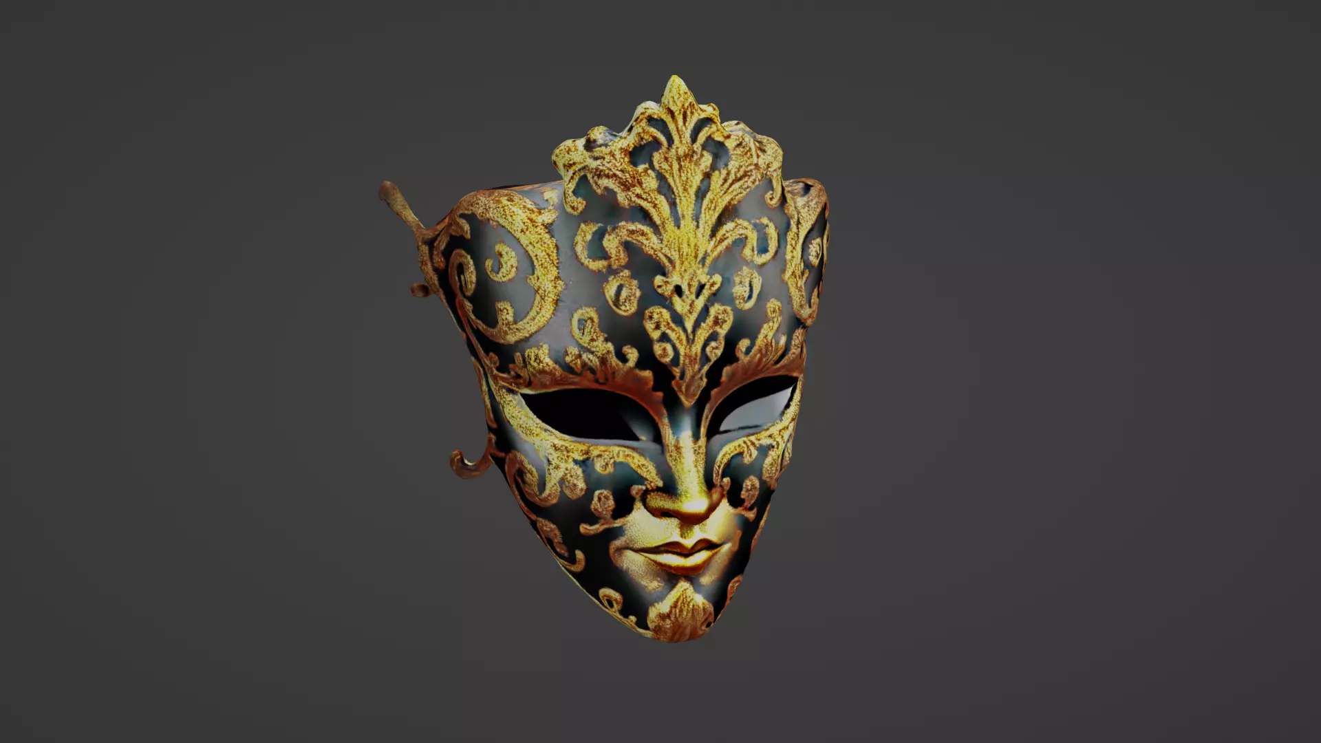 Carnival Mask Low-poly 3D model_0