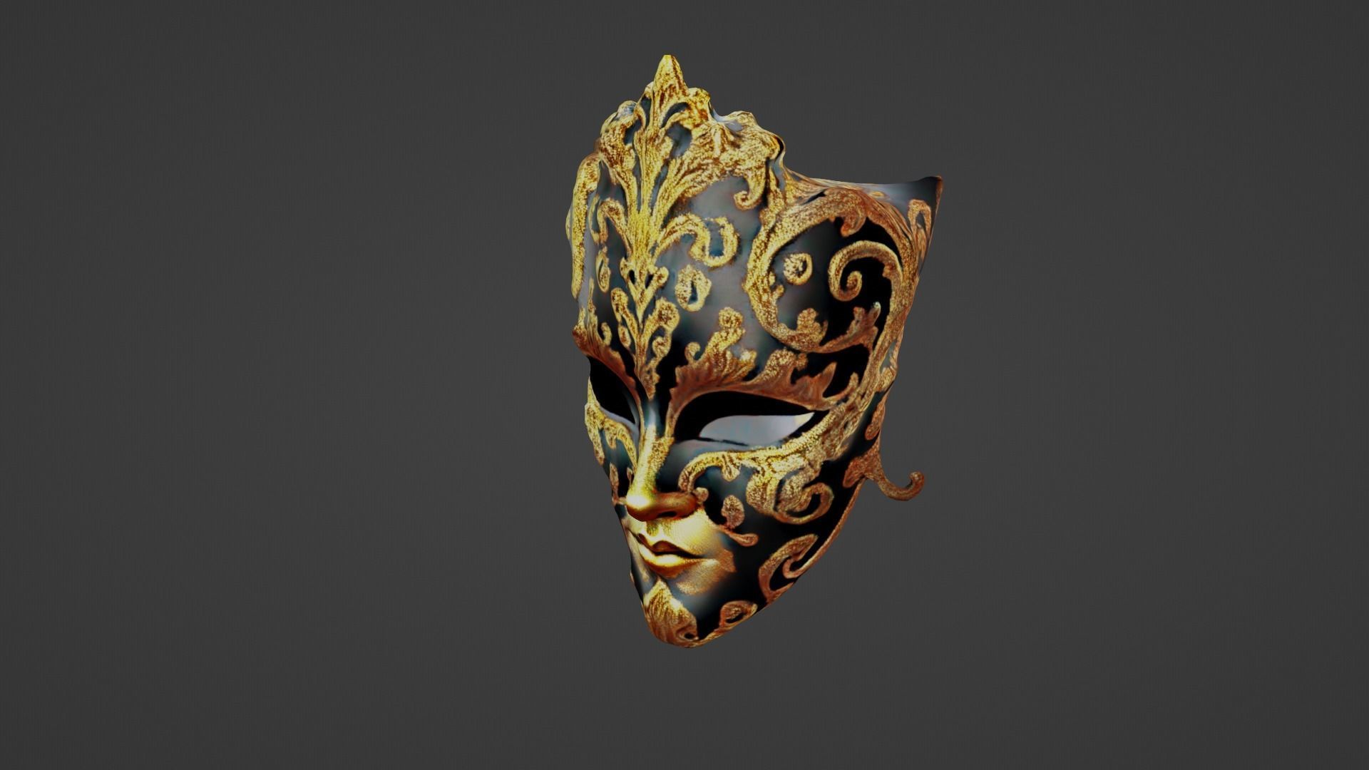 Carnival Mask Low-poly 3D model_2