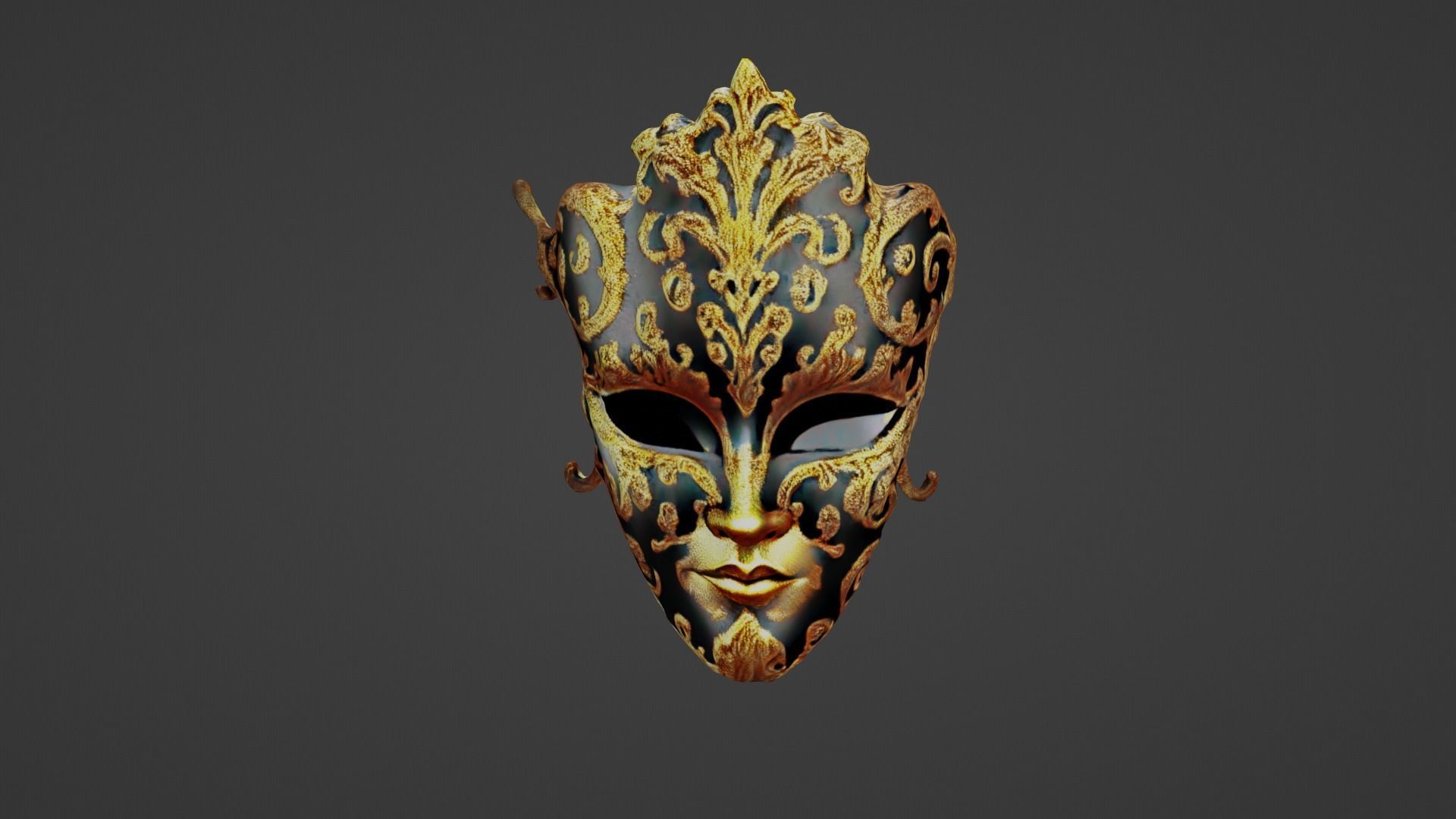 Carnival Mask Low-poly 3D model_1