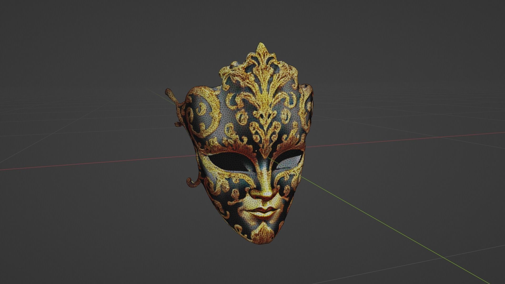 Carnival Mask Low-poly 3D model_8