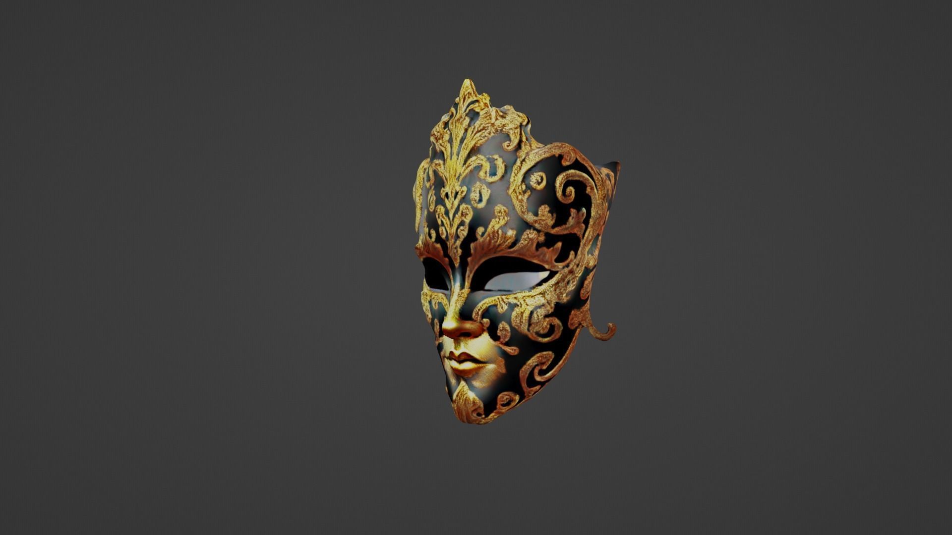 Carnival Mask Low-poly 3D model_6