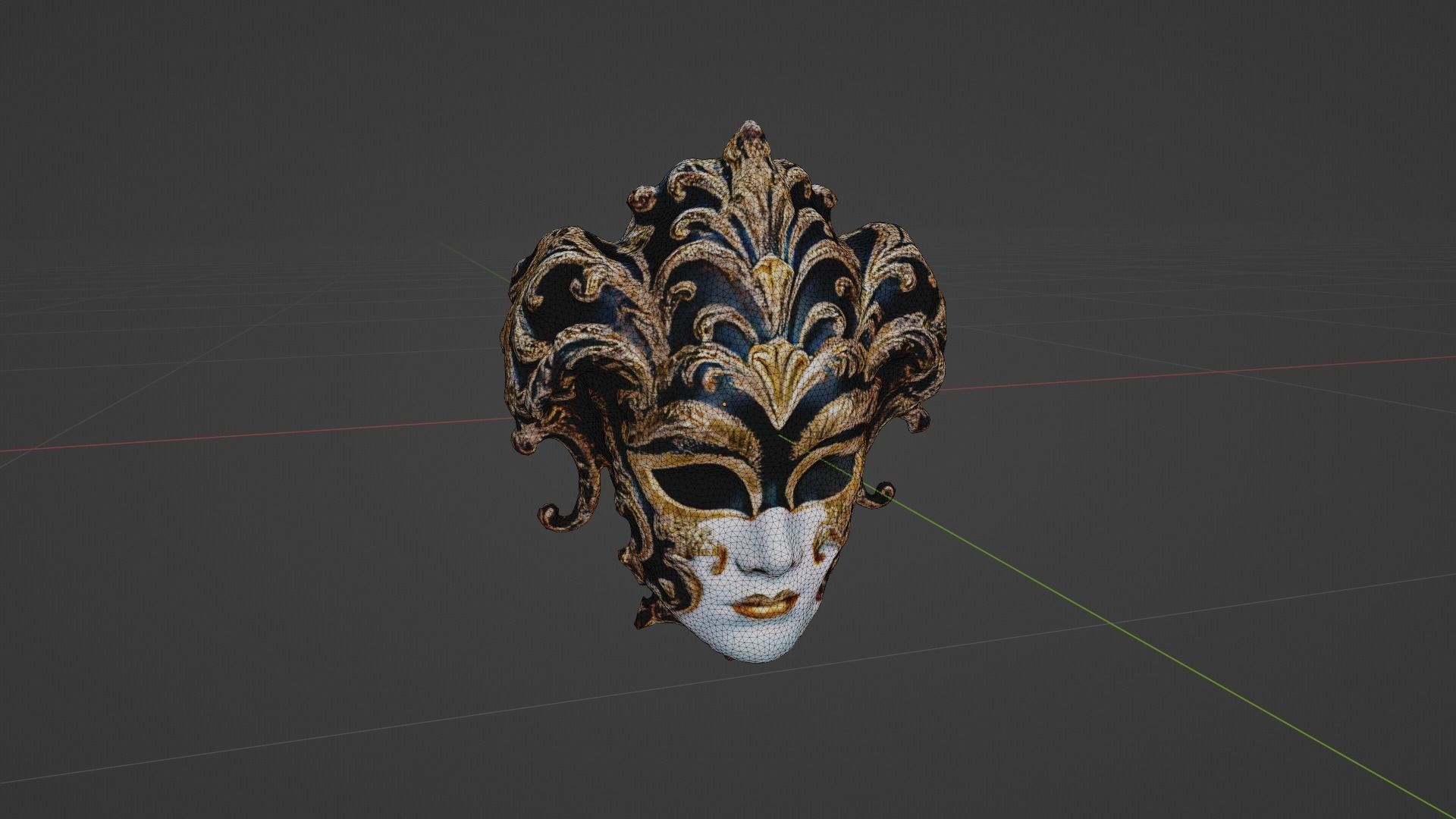 Carnival Mask Low-poly 3D model_8