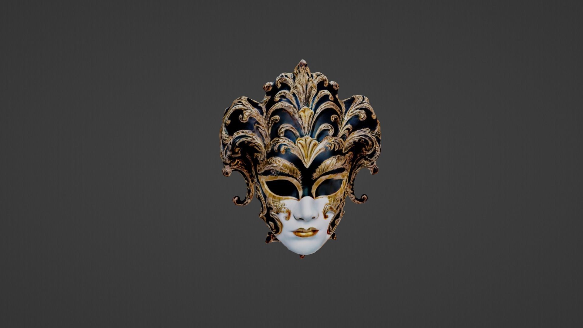 Carnival Mask Low-poly 3D model_5