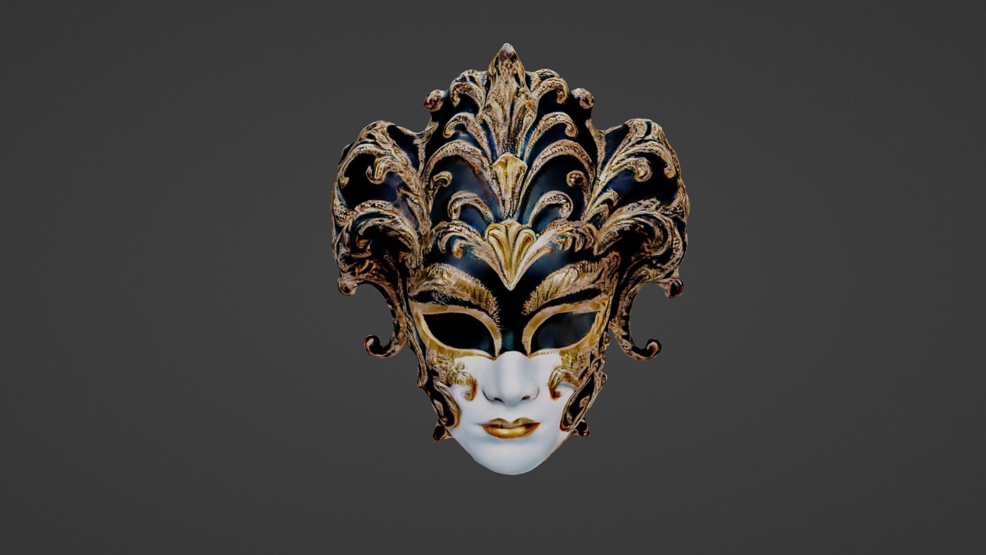 Carnival Mask Low-poly 3D model_1