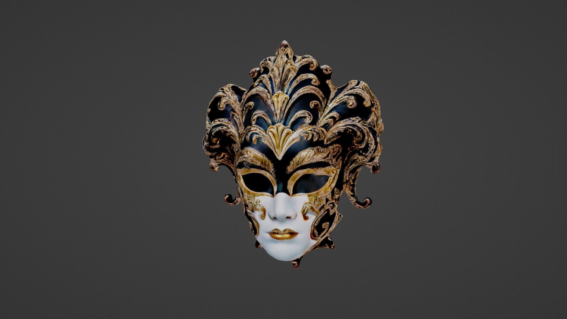 Carnival Mask Low-poly 3D model_4