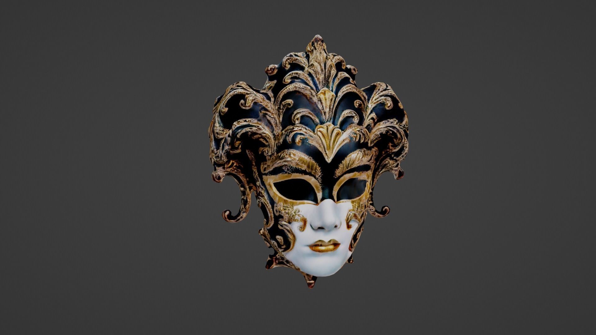 Carnival Mask Low-poly 3D model_7