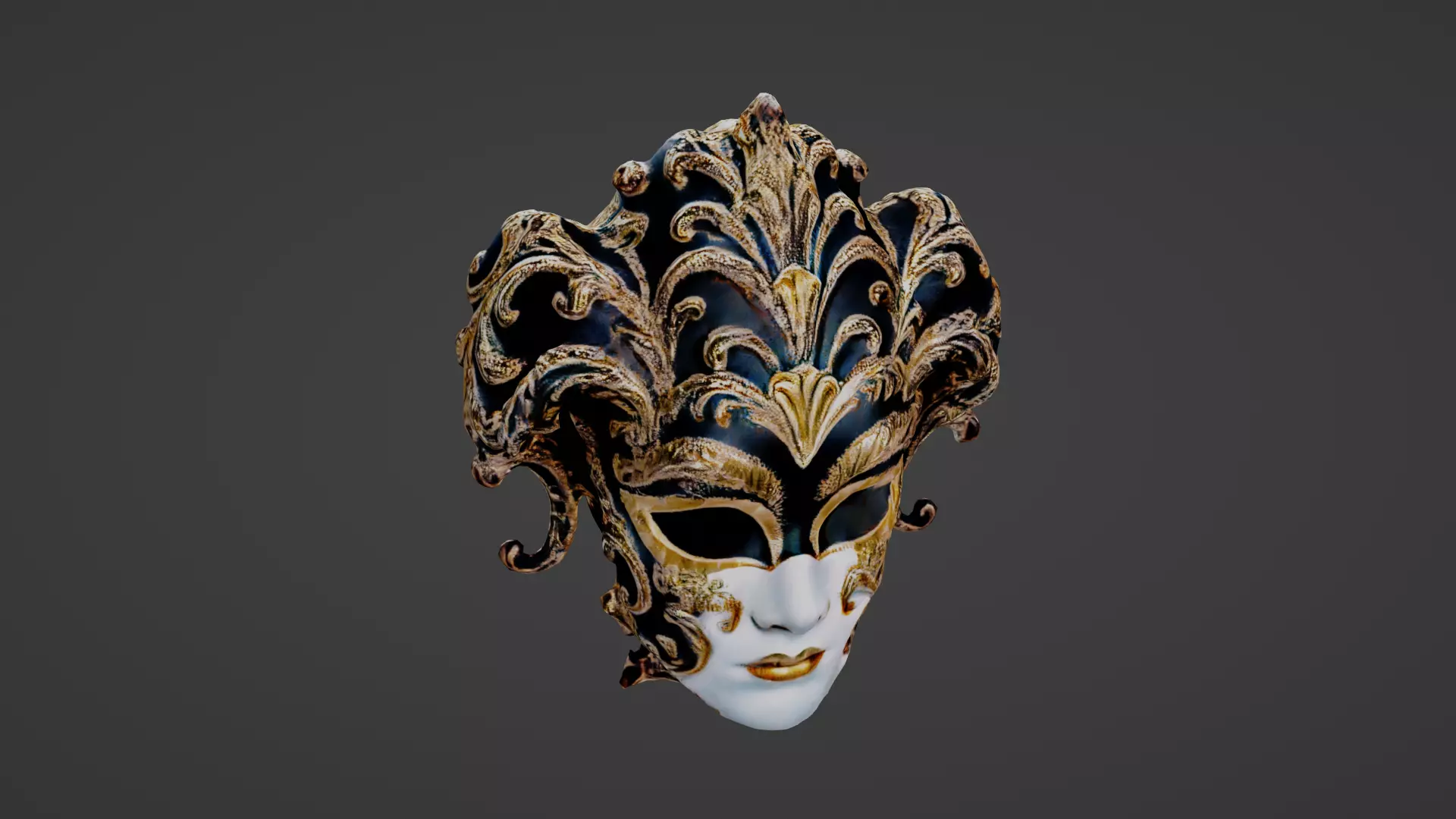 Carnival Mask Low-poly 3D model_0
