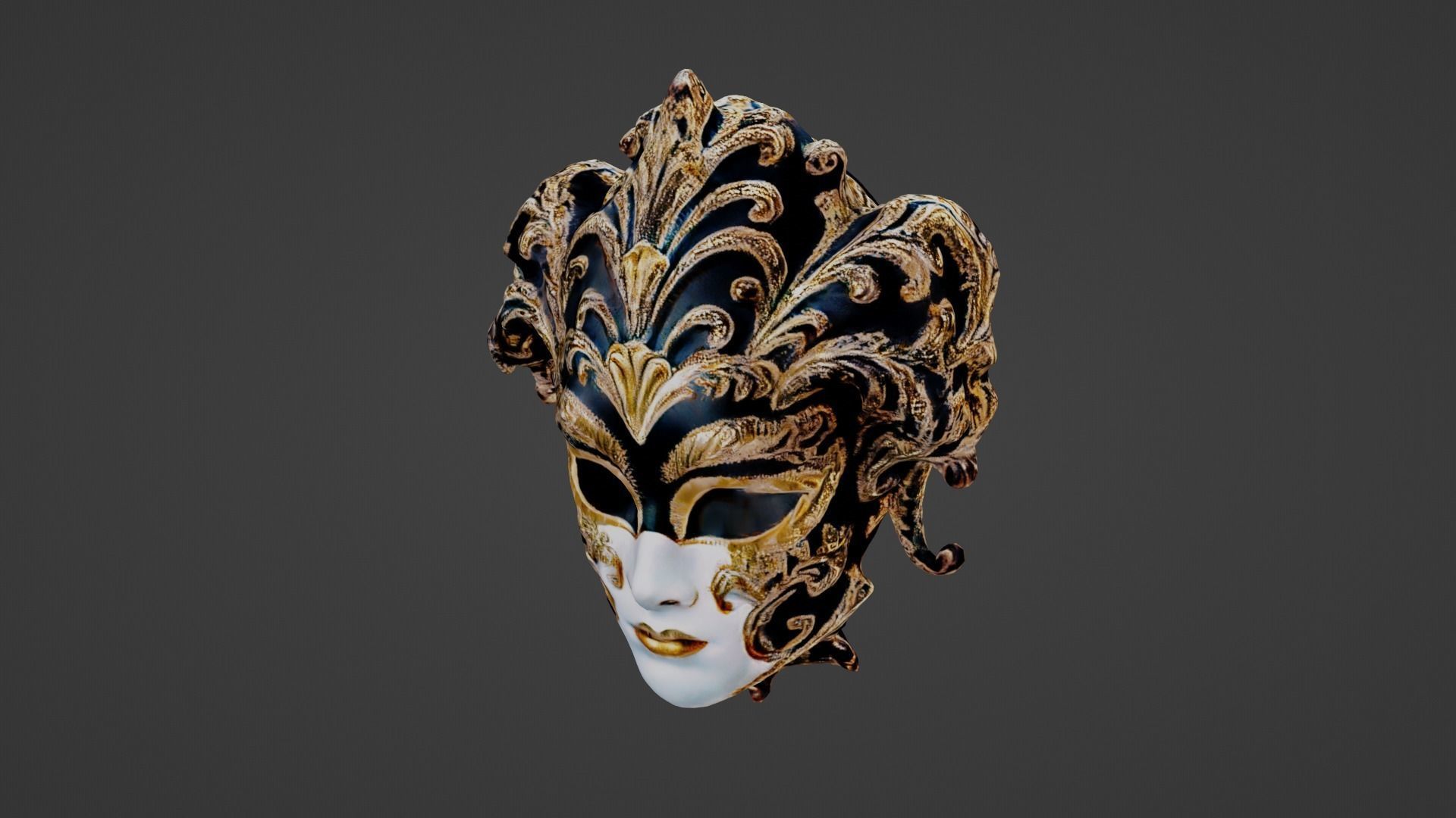 Carnival Mask Low-poly 3D model_2