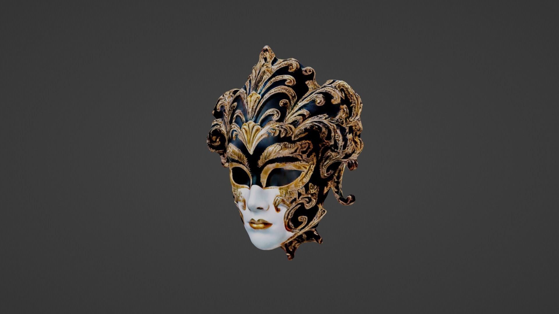 Carnival Mask Low-poly 3D model_6