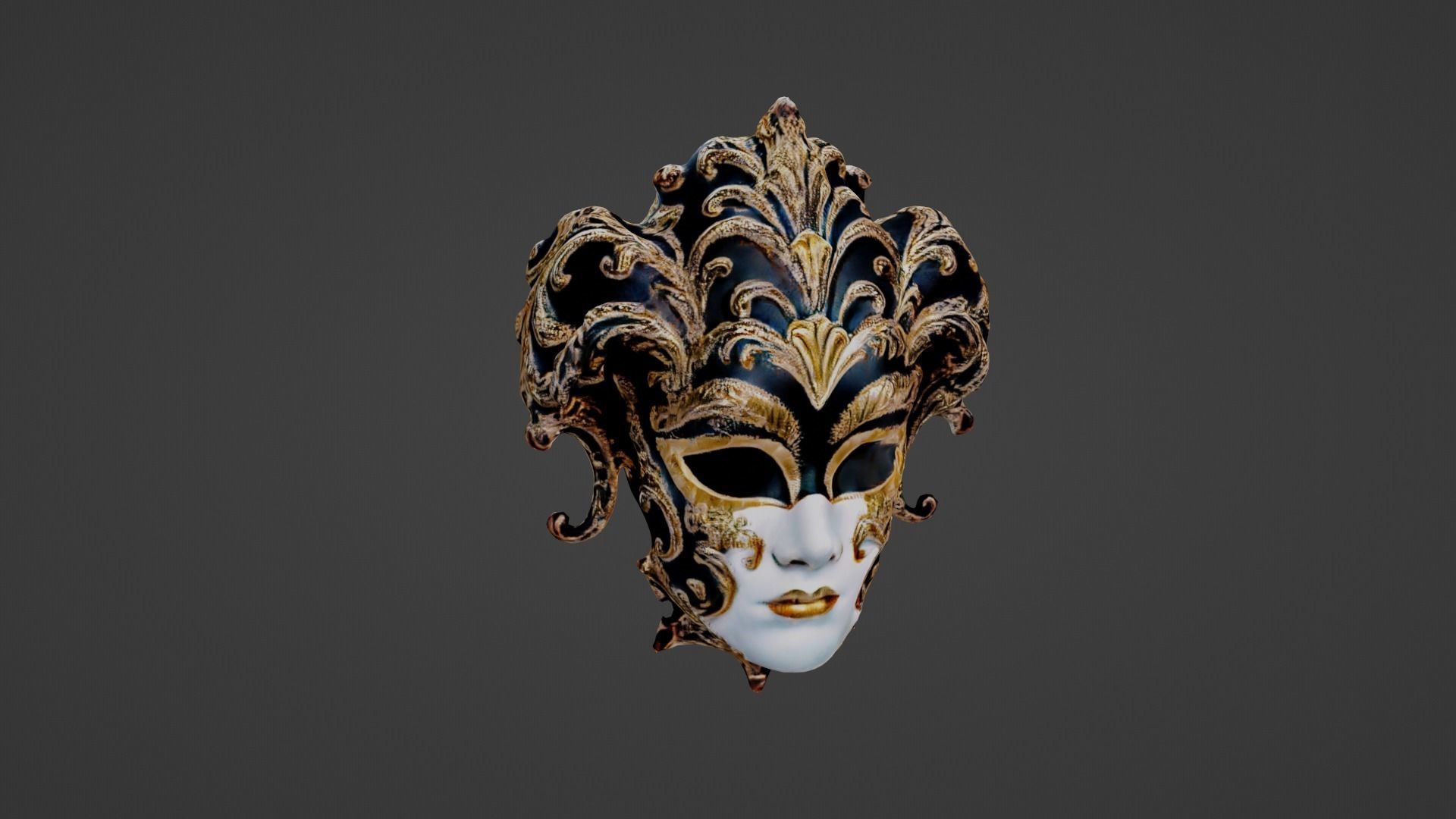 Carnival Mask Low-poly 3D model_3