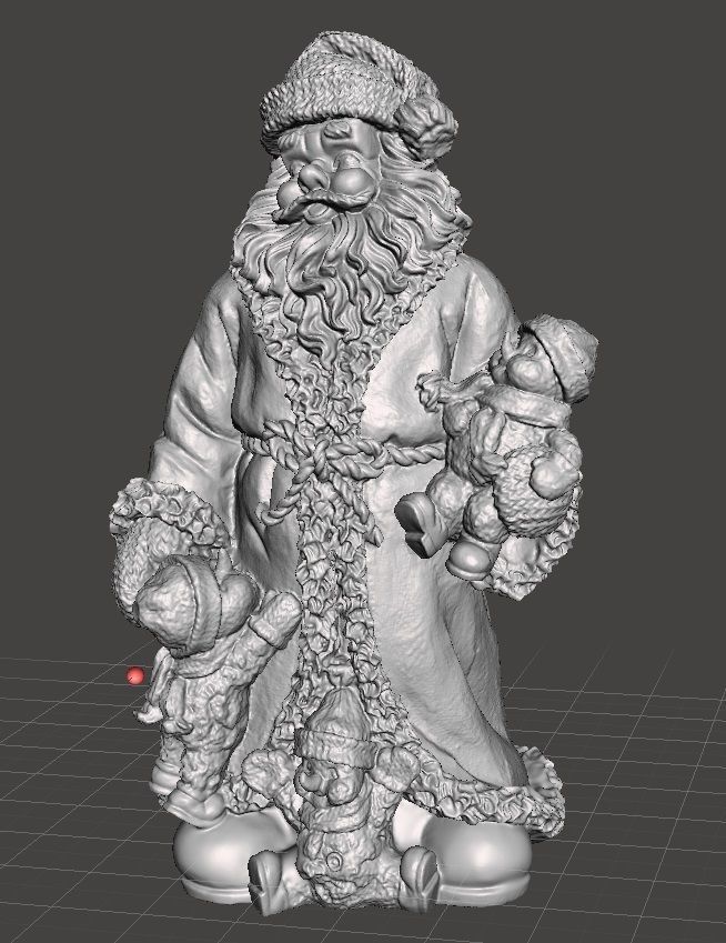 santa holding snowbabies statue 3D print model_1