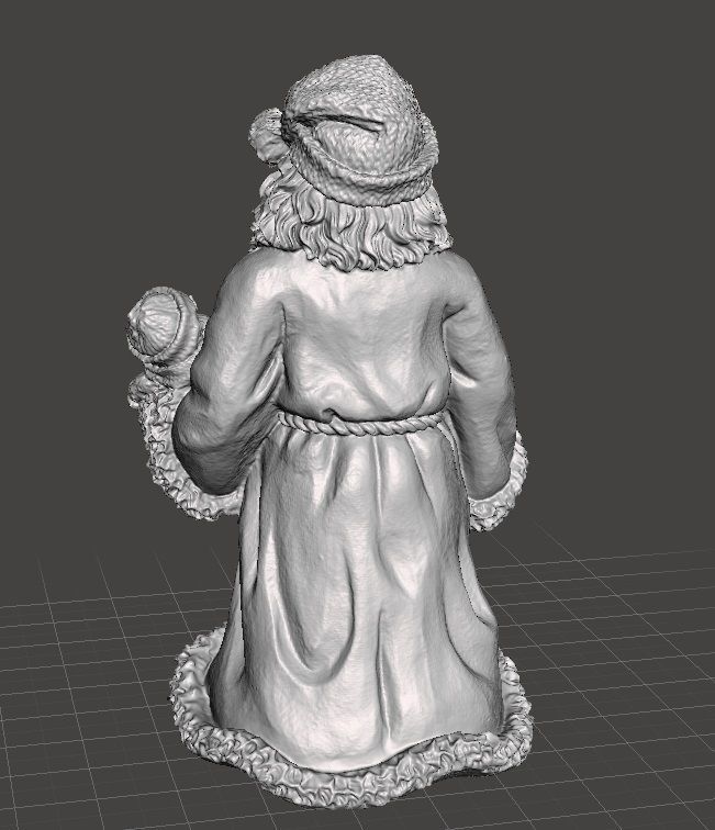 santa holding snowbabies statue 3D print model_2