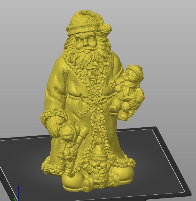 santa holding snowbabies statue 3D print model_3