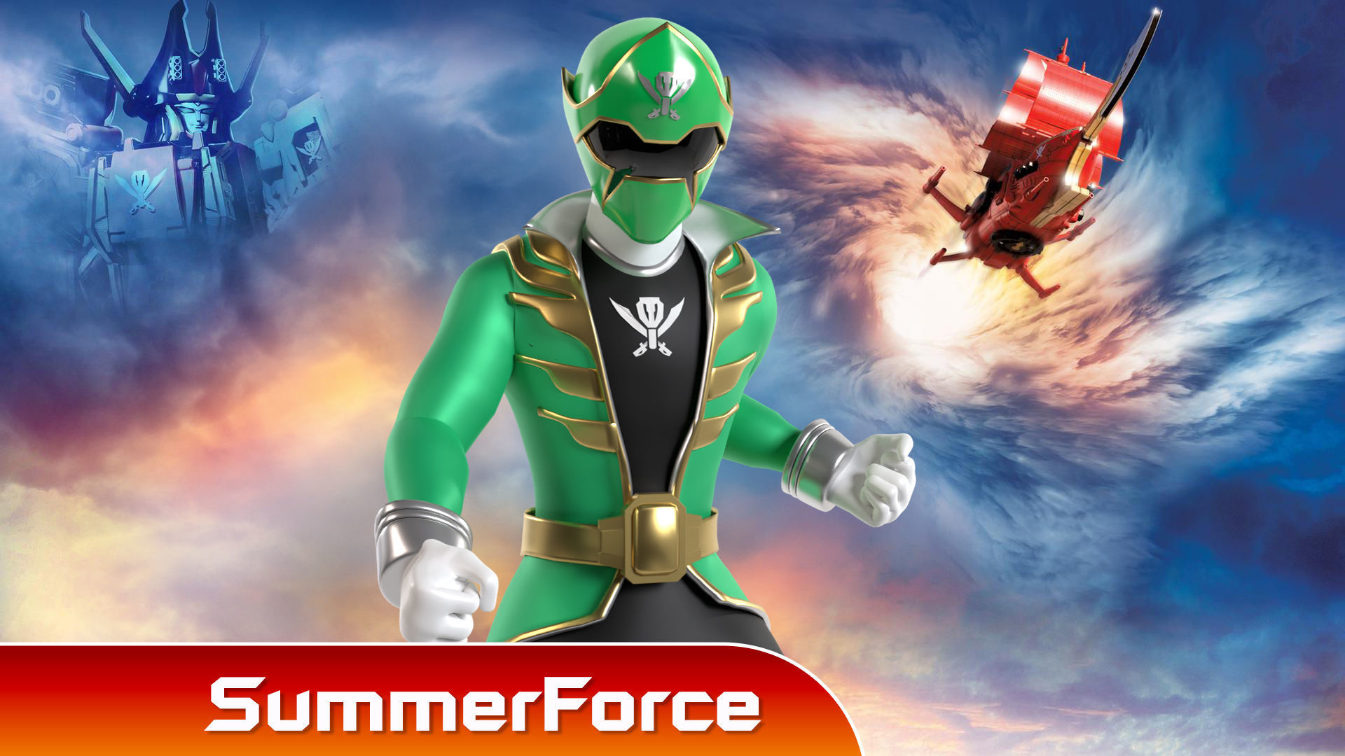 Green Pirate Ranger - Power Rangers Pirates 3D model rigged | CGTrader