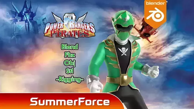 Green Pirate Ranger - Power Rangers Pirates 3D model