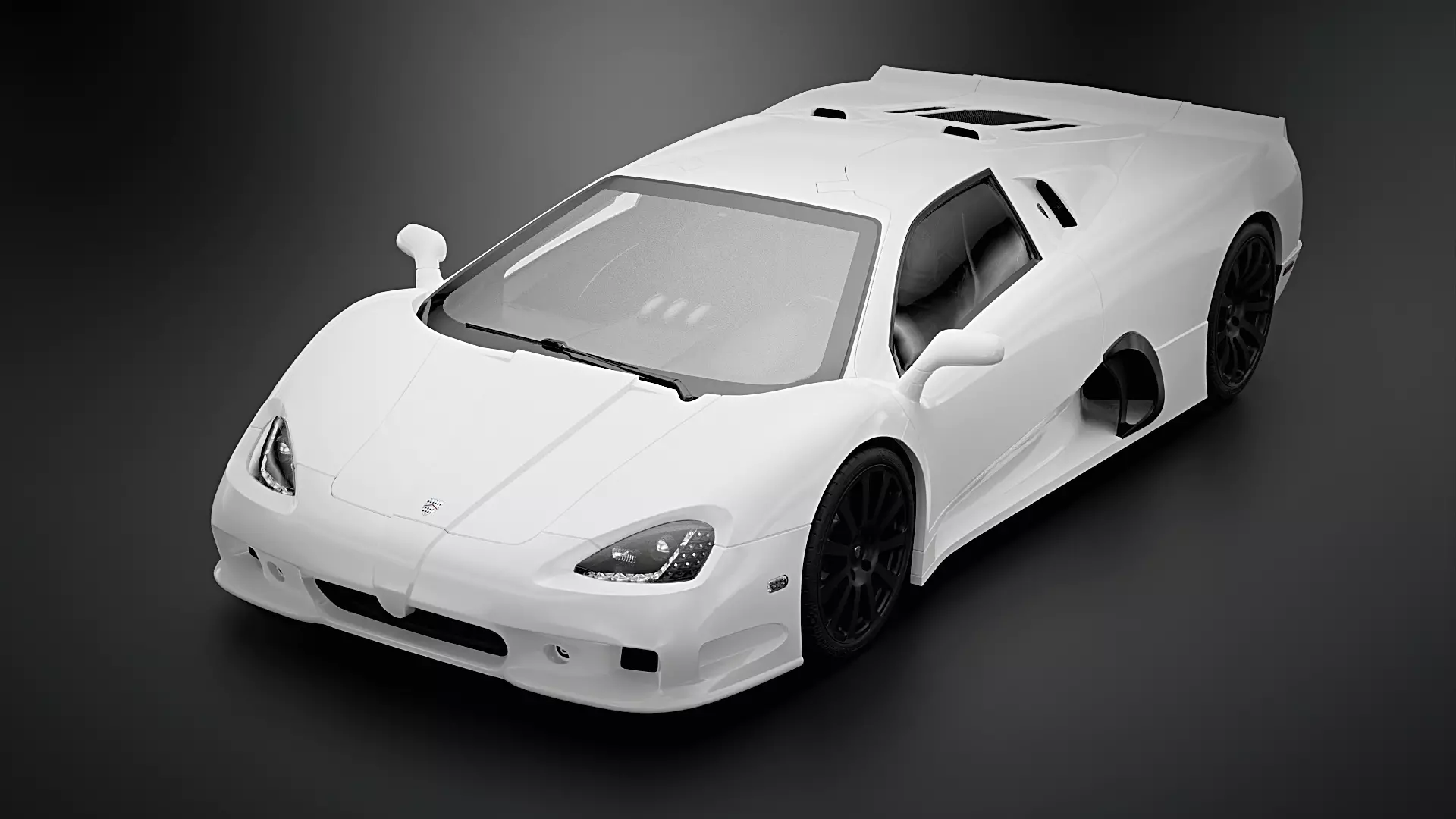 SSC Ultimate Aero 2010 Full White Paint - Interior Included Low-poly 3D model